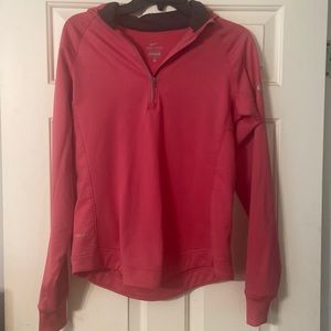 Nike Dri-Fit Pink Top with Thumb Holes and Hoodie